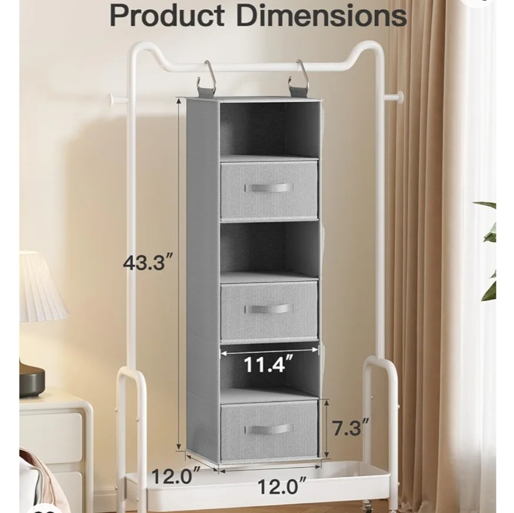 Pipishell Hanging Closet shelf organizer
